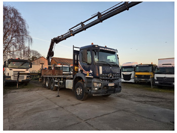 Camion plateau, Camion grue Mercedes Arocs 3240 8x4 Open Truck Crane HIAB X-HIDUO 258 E-7 7 extensions: photos 3