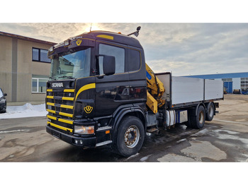 Camion plateau, Camion grue Scania R164 6X2 EFFER 150 full steel: photos 5