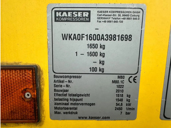 Compresseur d'air Kaeser M80 Kubota 8.1 m3 / min 7 Bar 55 kW Mobiele Silent Diesel Compressor: photos 5