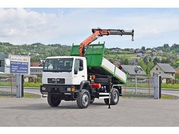 Camion benne, Camion grue MAN LE 18.280 Kipper 3,70 m + PK 9501 /4x4: photos 2 Camion benne, Camion grue MAN LE 18.280 Kipper 3,70 m + PK 9501 /4x4: photos 2