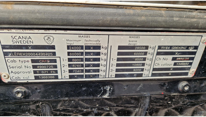 Camion plateau, Camion grue Scania R164 6X2 EFFER 150 full steel: photos 15