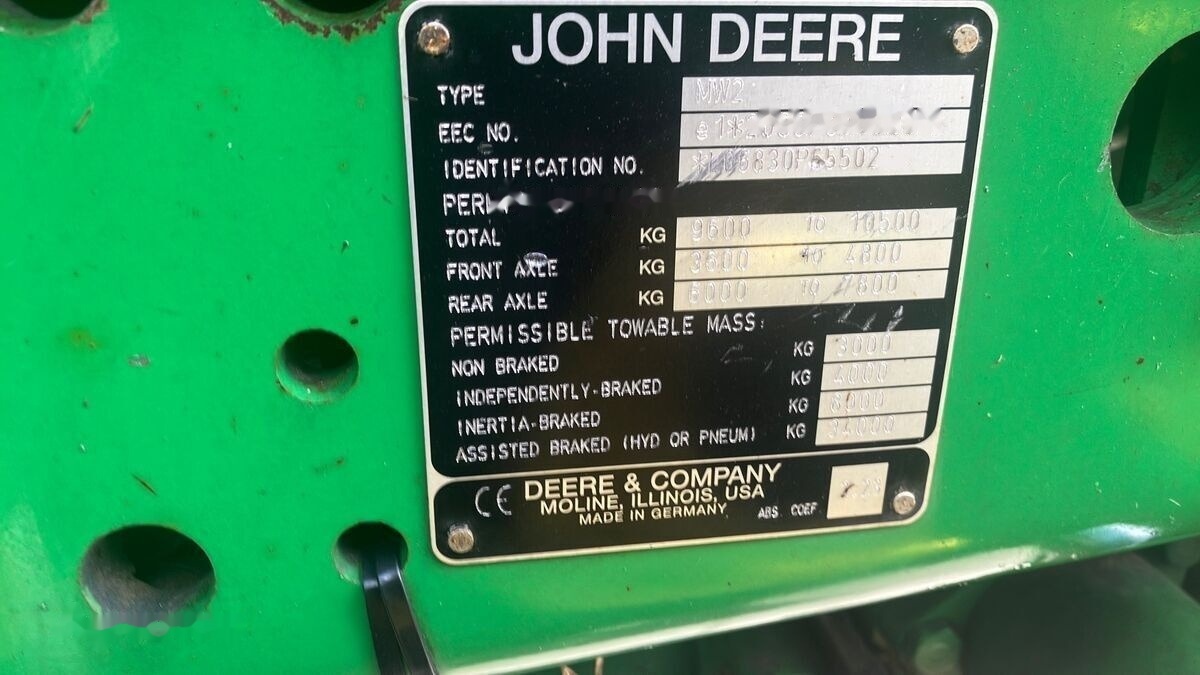 Tracteur agricole John Deere 6830: photos 26