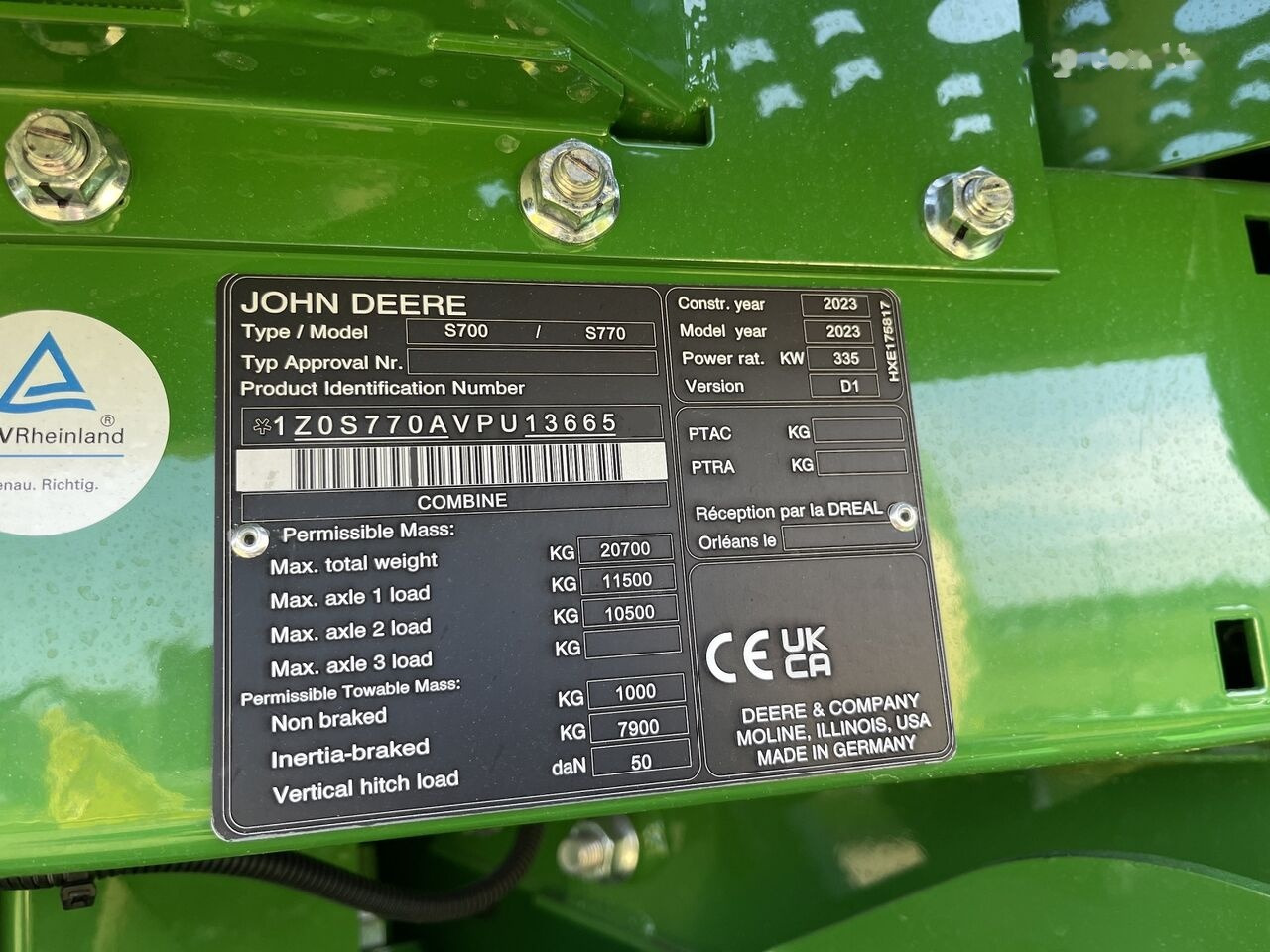 Moissonneuse-batteuse neuf John Deere S770 - new, demo machine!: photos 12