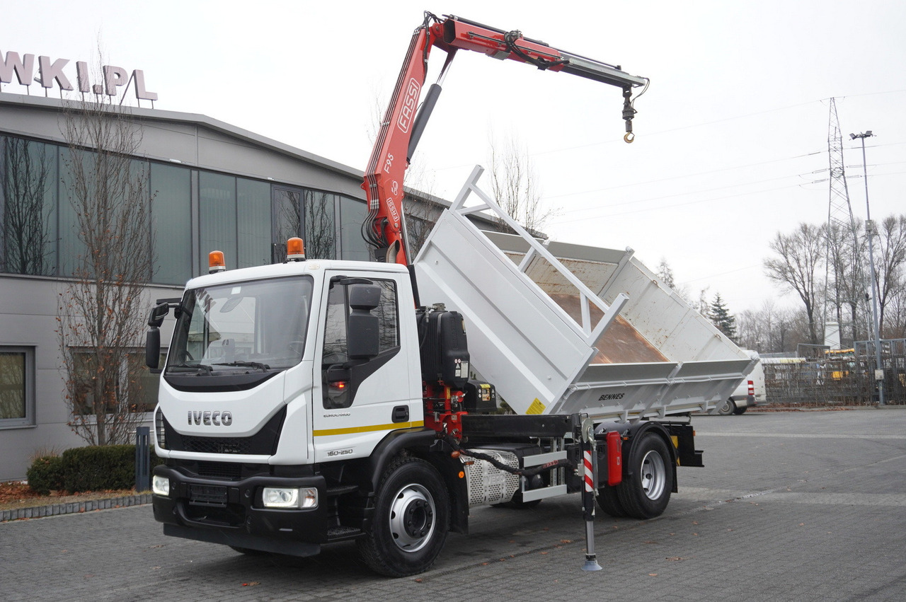 Camion grue IVECO Eurocargo 160-250 E6/ Fassi crane / 3-sided tipper / mileage 47 thousand. km!: photos 20